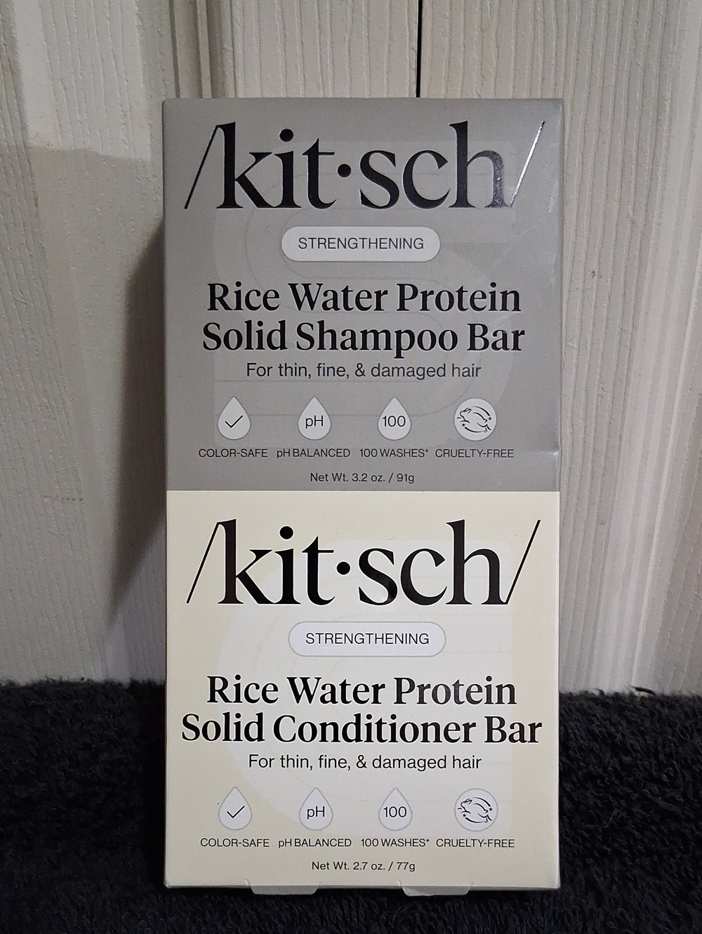 Kitsch Rice Water Protein Solid Shampoo & Conditioner Bars - Fine Thinning Hair